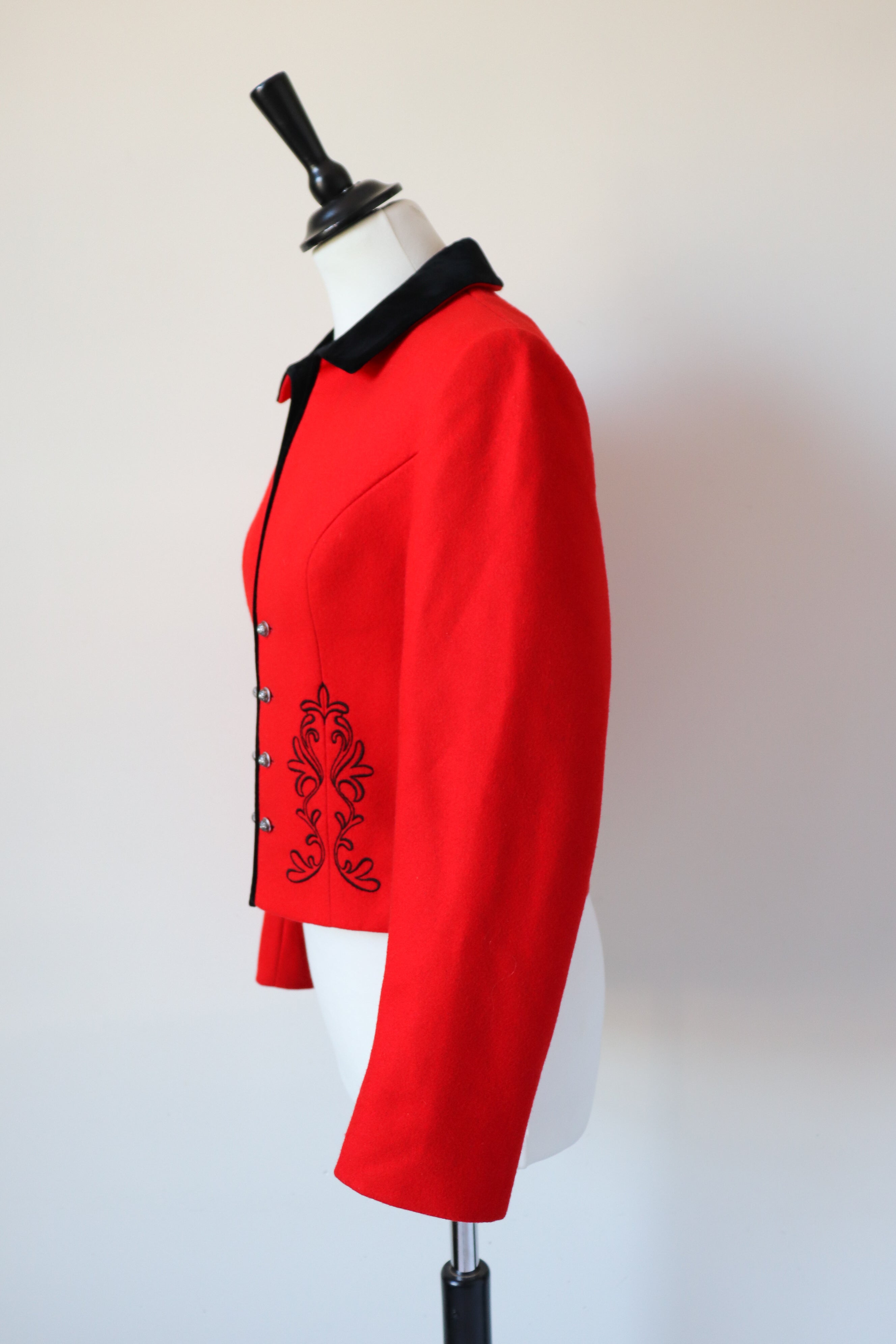 Red Trachten / Riding Jacket - Wool - Vintage Tirol - Hamo Tyroler Loden - S / UK 10