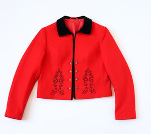Red Trachten / Riding Jacket - Wool - Vintage Tirol - Hamo Tyroler Loden - S / UK 10