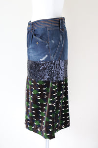 Just Cavalli Midi Skirt - Denim / Sequin / Camouflage - 42 / M / UK 12