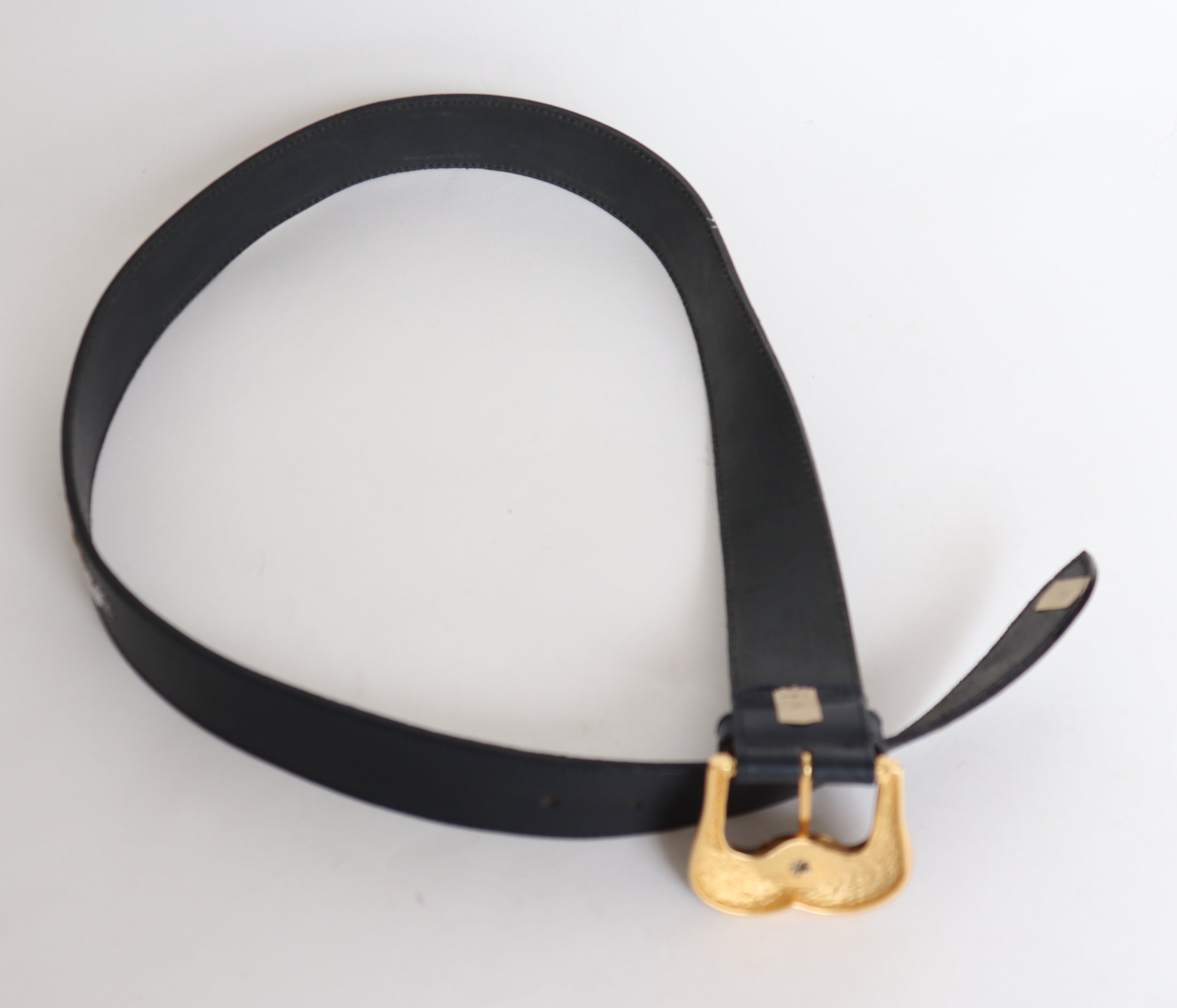 Roccobarocco Leather Vintage Belt - Blue - Nautical - Trompe L'oeil Rope - M / L