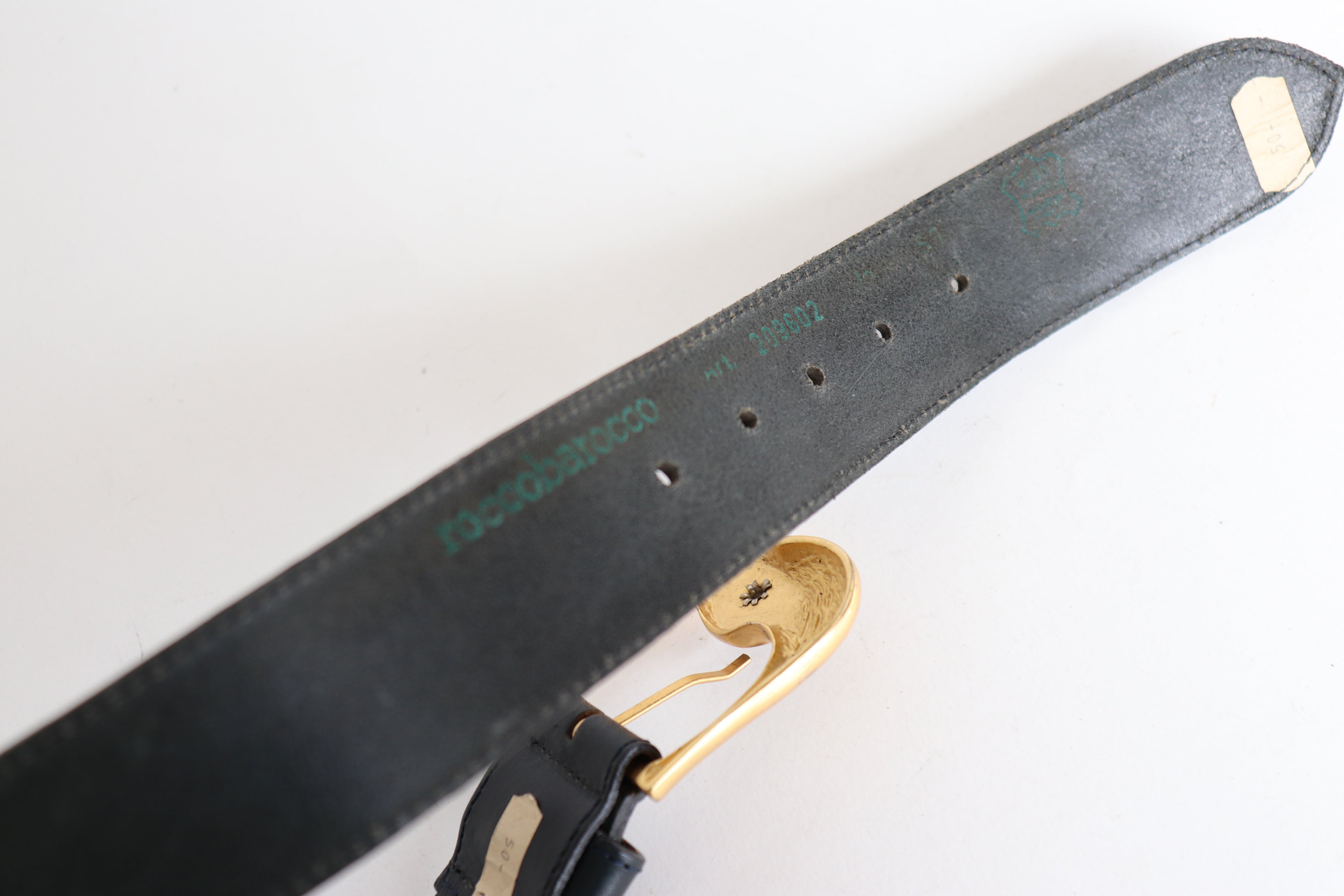 Roccobarocco Leather Vintage Belt - Blue - Nautical - Trompe L'oeil Rope - M / L