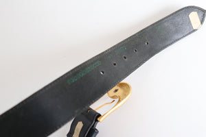Roccobarocco Leather Vintage Belt -  Blue - Nautical - Trompe L'oeil Rope - M / L