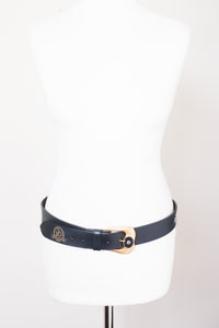 Roccobarocco Leather Vintage Belt - Blue - Nautical - Trompe L'oeil Rope - M / L
