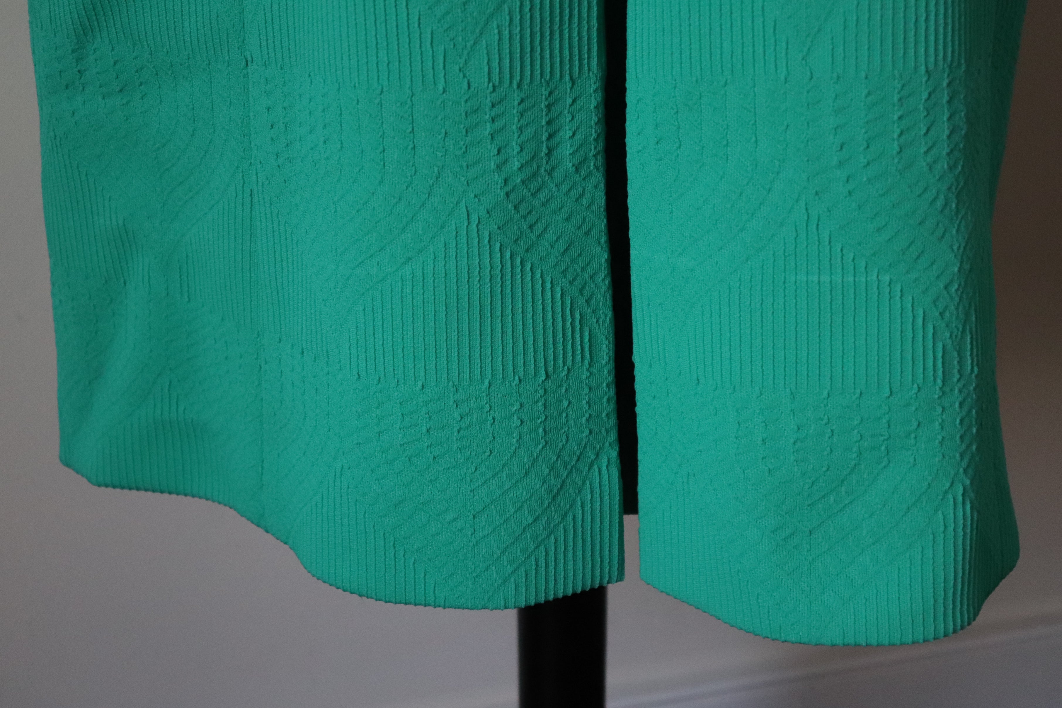 Vintage 1960s Green Coat - Polyamide - Lucie Linden - M  / UK 12 - Label Attached