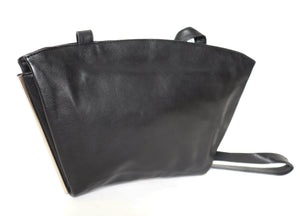 Vintage Crossbody Bag - 1980s - Black Faux  Leather - GROOM - Small