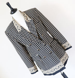 Black / Cream Spotted Blazer Jacket - Punto e Virgola -  44 Fit M / UK 12