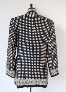 Black / Cream Spotted Blazer Jacket - Punto e Virgola -  44 Fit M / UK 12