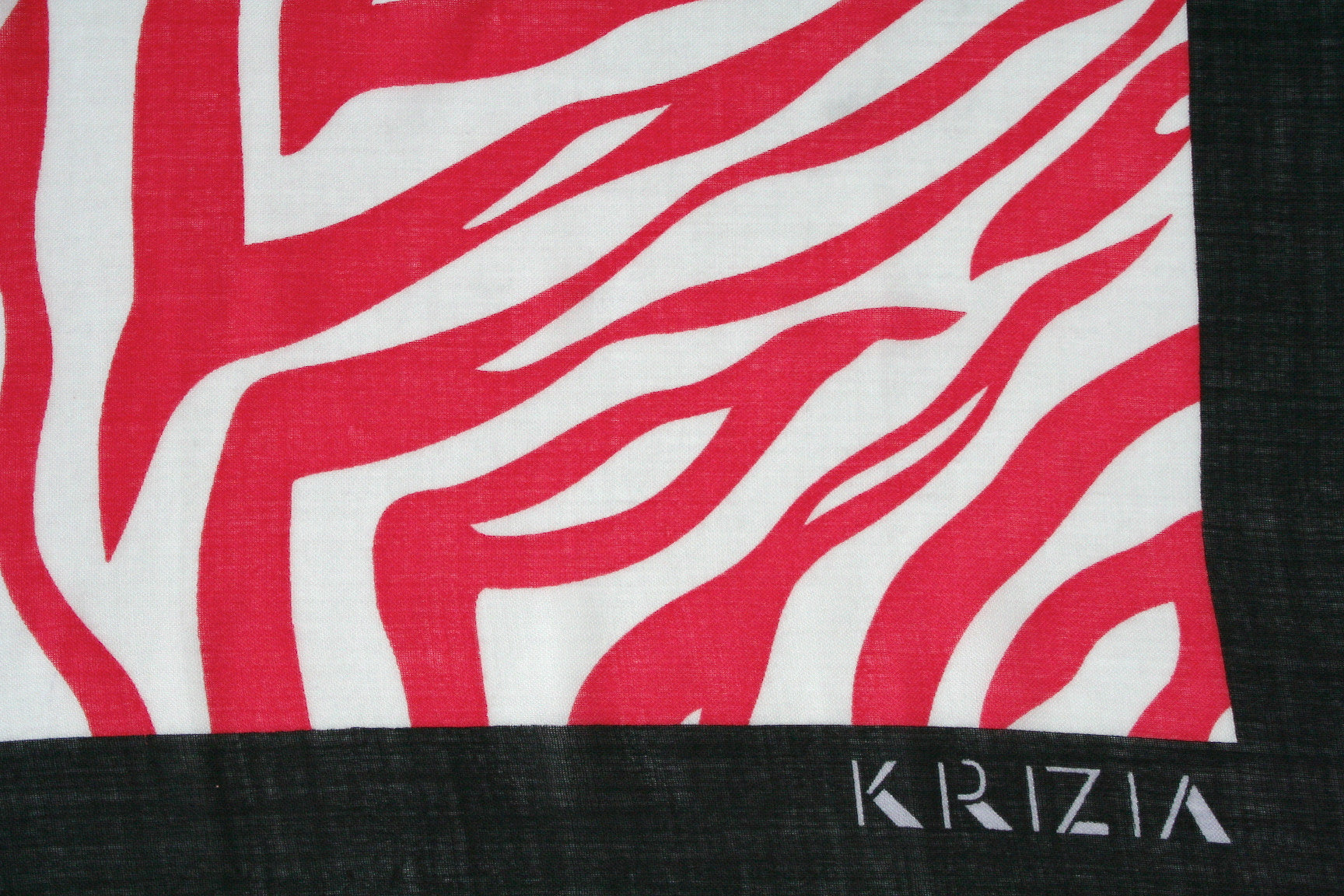 Krizia wool zebra print red black vintage scarf - Large