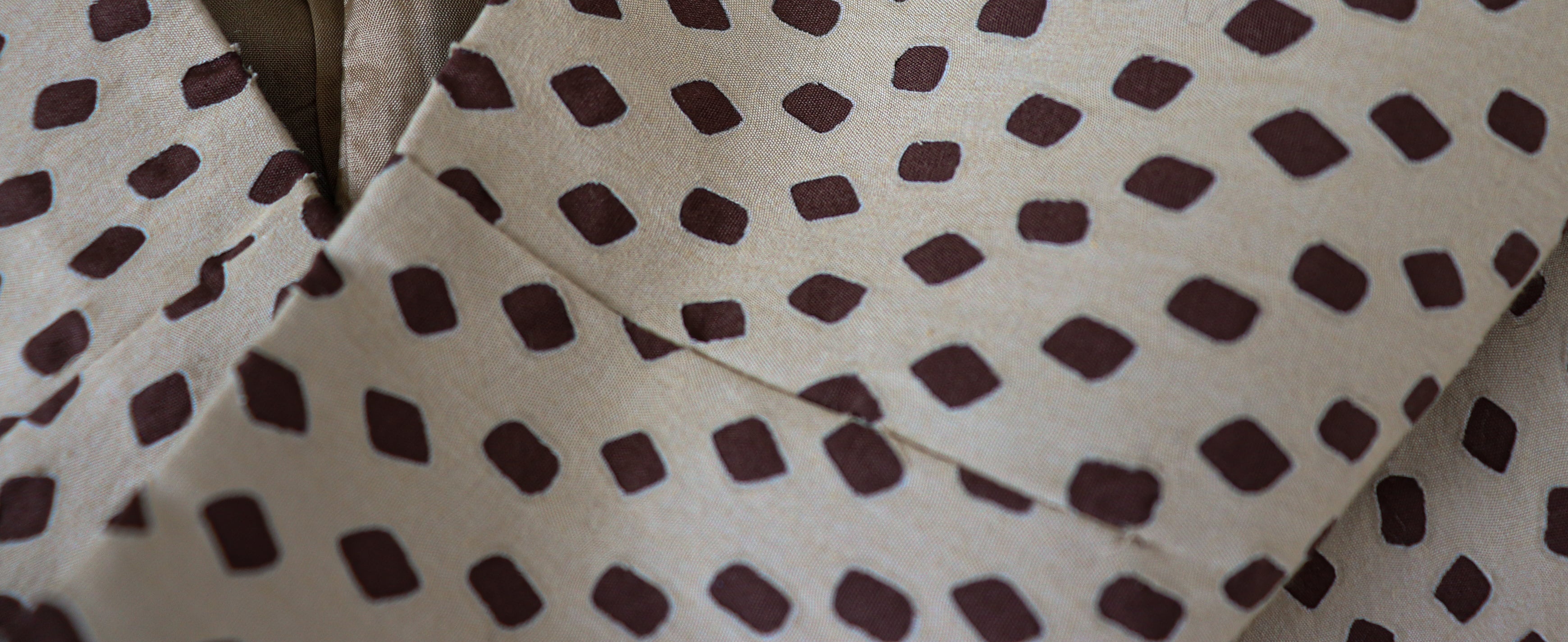 Prada Straight Skirt - Cream / Brown Spotted Cotton - 40 - Fit  XS / S - UK 8 / 10