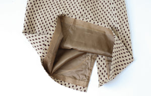 Prada Straight Skirt - Cream / Brown Spotted Cotton - 40 - Fit  XS / S - UK 8 / 10