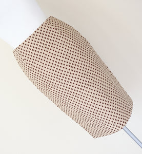Prada Straight Skirt - Cream / Brown Spotted Cotton - 40 - Fit  XS / S - UK 8 / 10