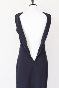 The Row Black Dress - Midi Sleeveless Sheath Body Con LBD - Label L - Fit S / UK 10