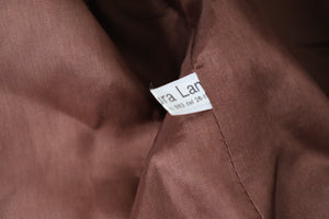 Houndstooth Collarless Jacket - Blue / Brown Wool - Vintage - Surah - 42 Fit S / M - UK 10 / 12