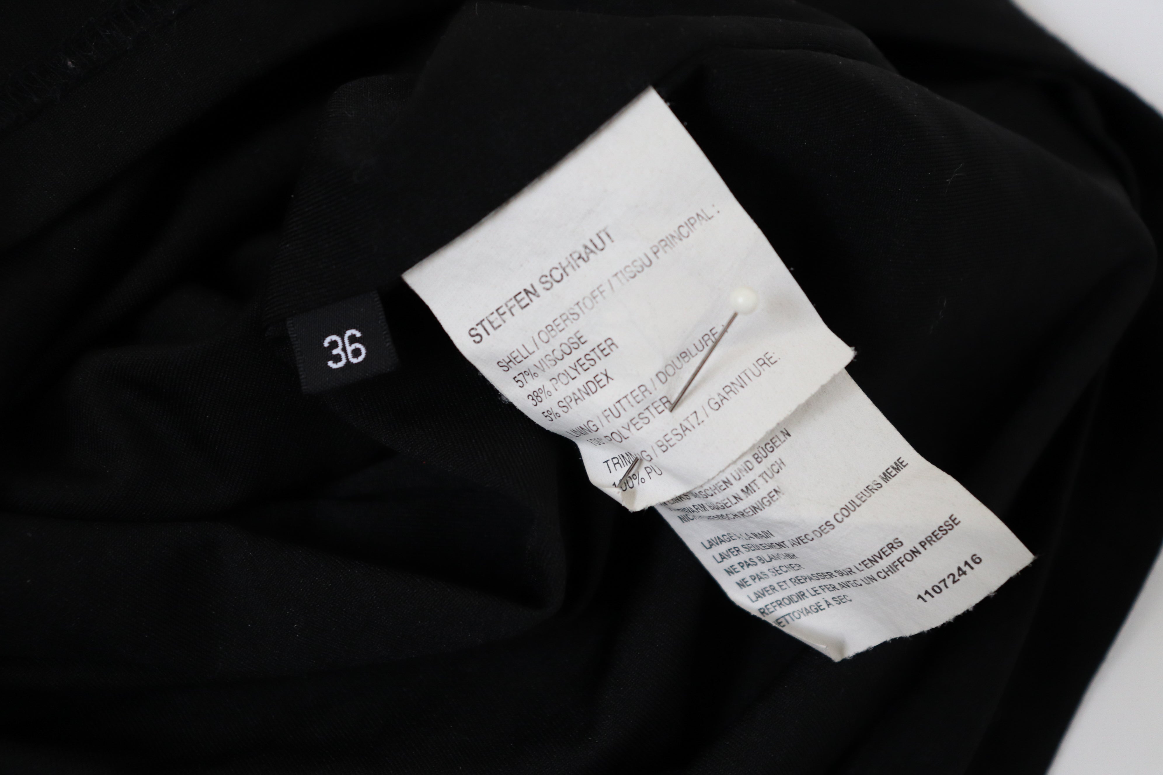 Steffen Schraut Black Dress - Long Sleeves - Body Con LBD - 36 - Fit S / UK 10