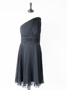 One Shoulder Black Dress - Party LBD - Maggie London Petites - XXS / UK 6 /8
