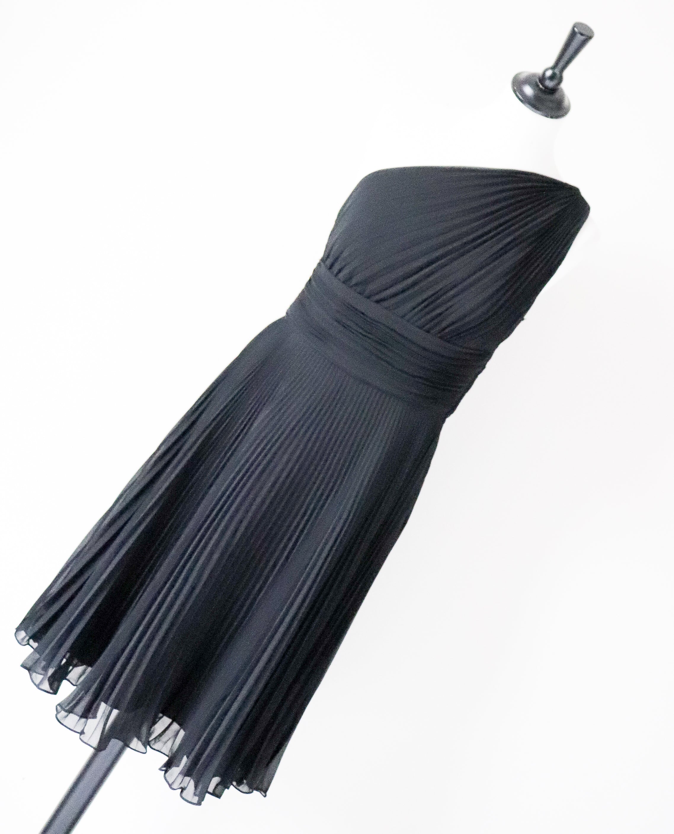 One Shoulder Black Dress - Party LBD - Maggie London Petites  - XXS / UK 6 /8