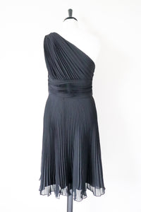 One Shoulder Black Dress - Party LBD - Maggie London Petites  - XXS / UK 6 /8