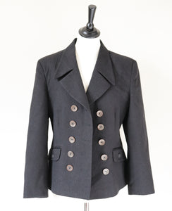 Double Breasted Grey Wool  Jacket - SWISH - S / UK 10