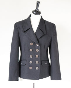 Double Breasted Grey Wool  Jacket - SWISH - S / UK 10