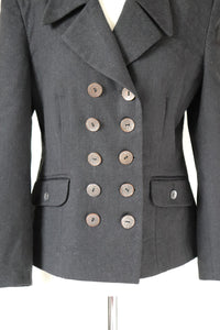 Double Breasted Grey Wool  Jacket - SWISH - S / UK 10