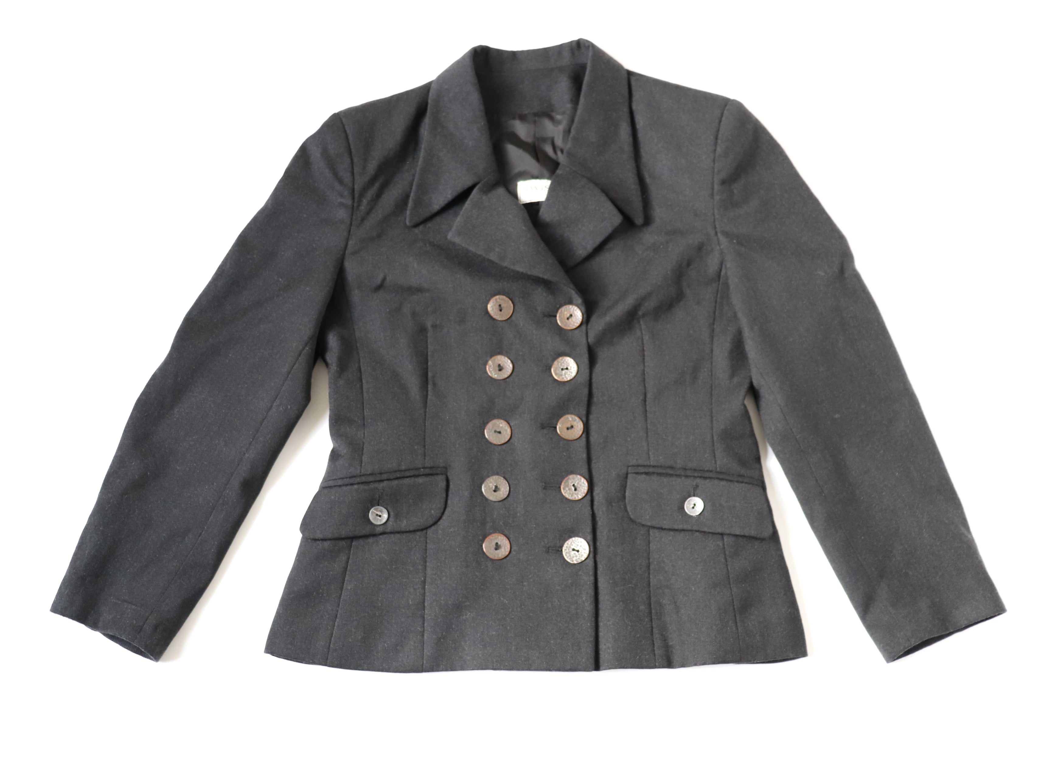 Double Breasted Grey Wool  Jacket - SWISH - S / UK 10