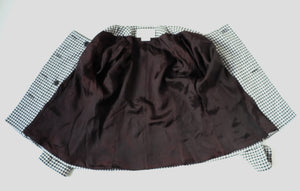 Michelle Stuart Collarless Houndstooth Jacket - Black / White - Vintage - M / UK 12