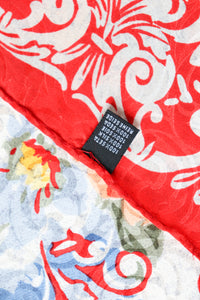 Egon von Furstenberg Silk Scarf - Red  Floral  - LARGE