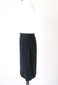 Elegance Black Straight Skirt - Vintage 1990s - Fit UK 10 / S