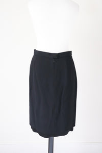 Elegance Black Straight Skirt - Vintage 1990s - Fit UK 10 / S