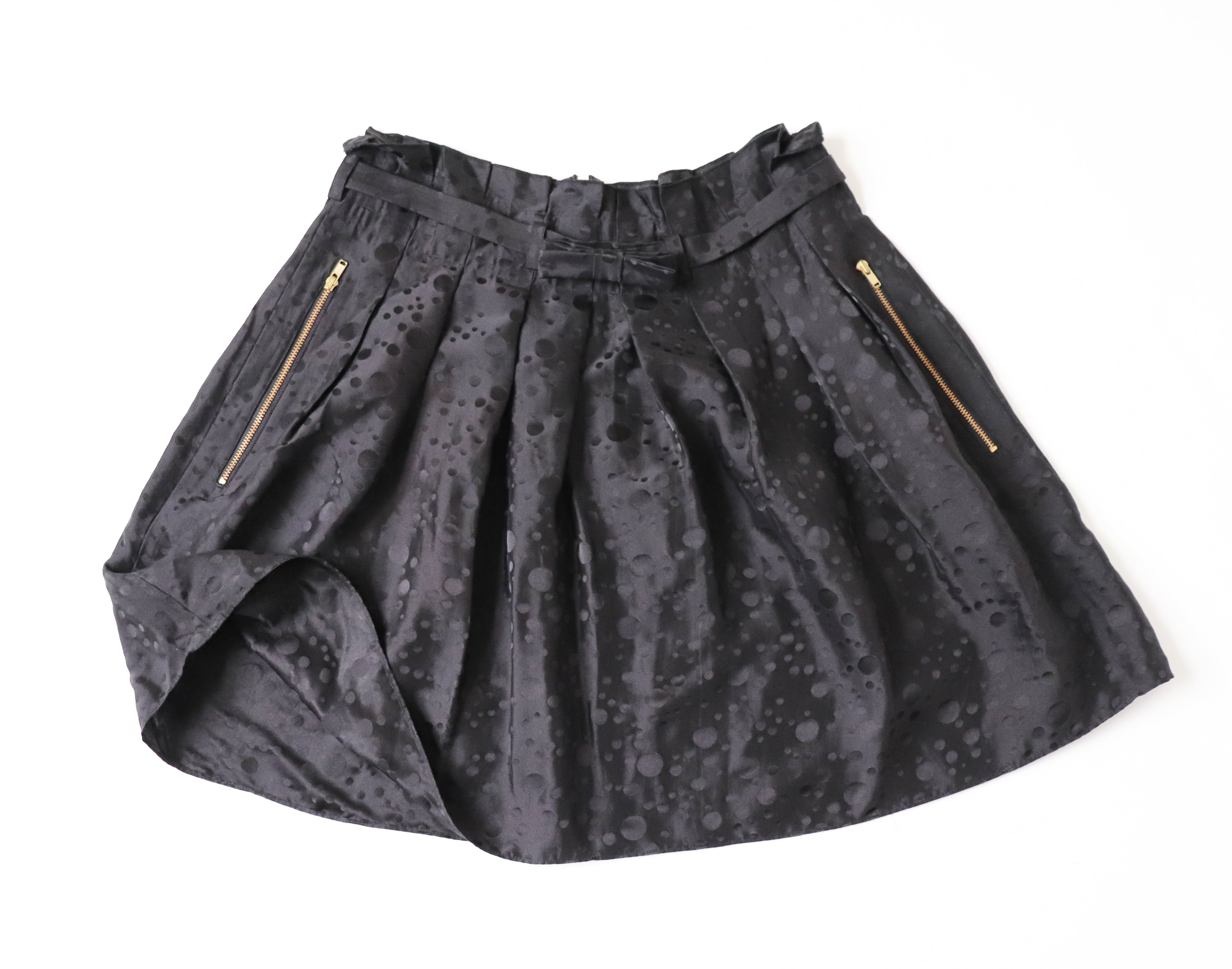 Jaeger Black Silk Mini Skirt - Extra Short - Fit  XS / S - UK 8 / 10