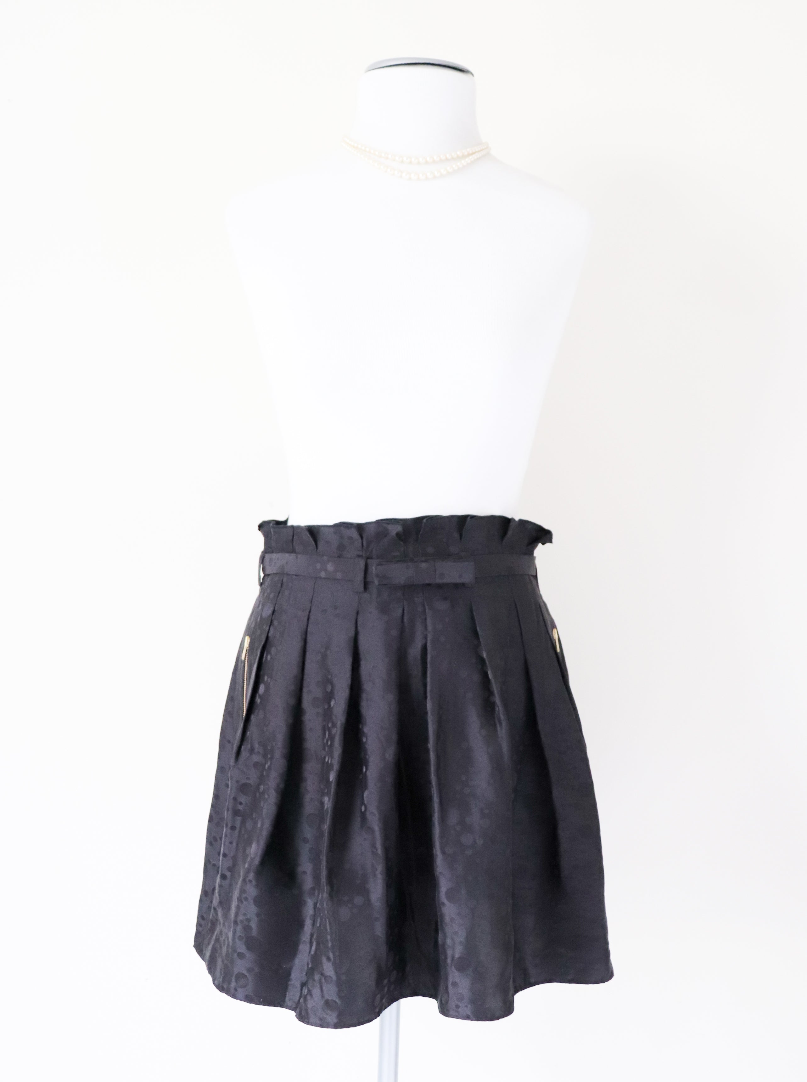 Jaeger Black Silk Mini Skirt - Extra Short - Fit  XS / S - UK 8 / 10