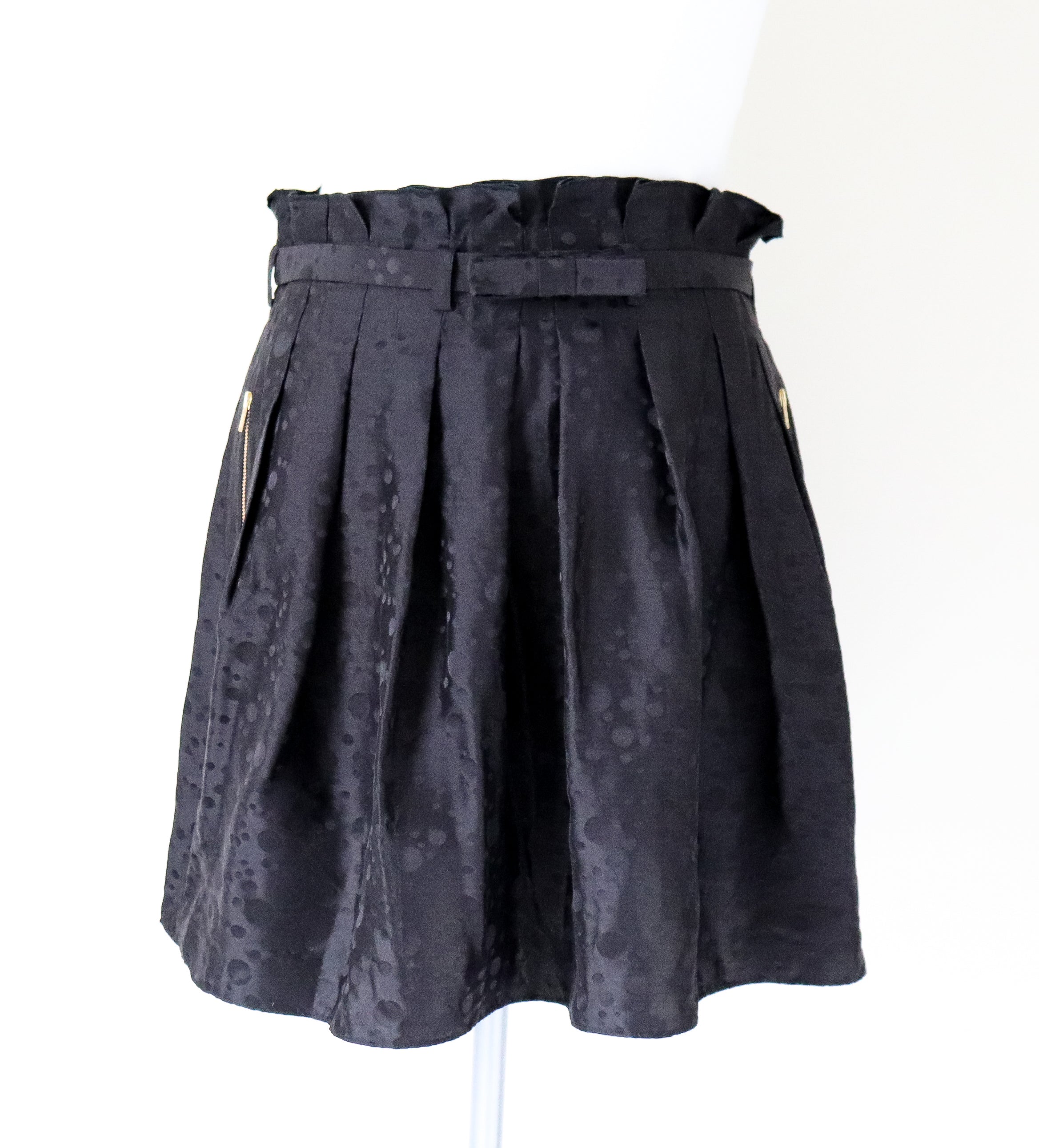 Jaeger Black Silk Mini Skirt - Extra Short - Fit  XS / S - UK 8 / 10