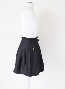 Jaeger Black Silk Mini Skirt - Extra Short - Fit  XS / S - UK 8 / 10