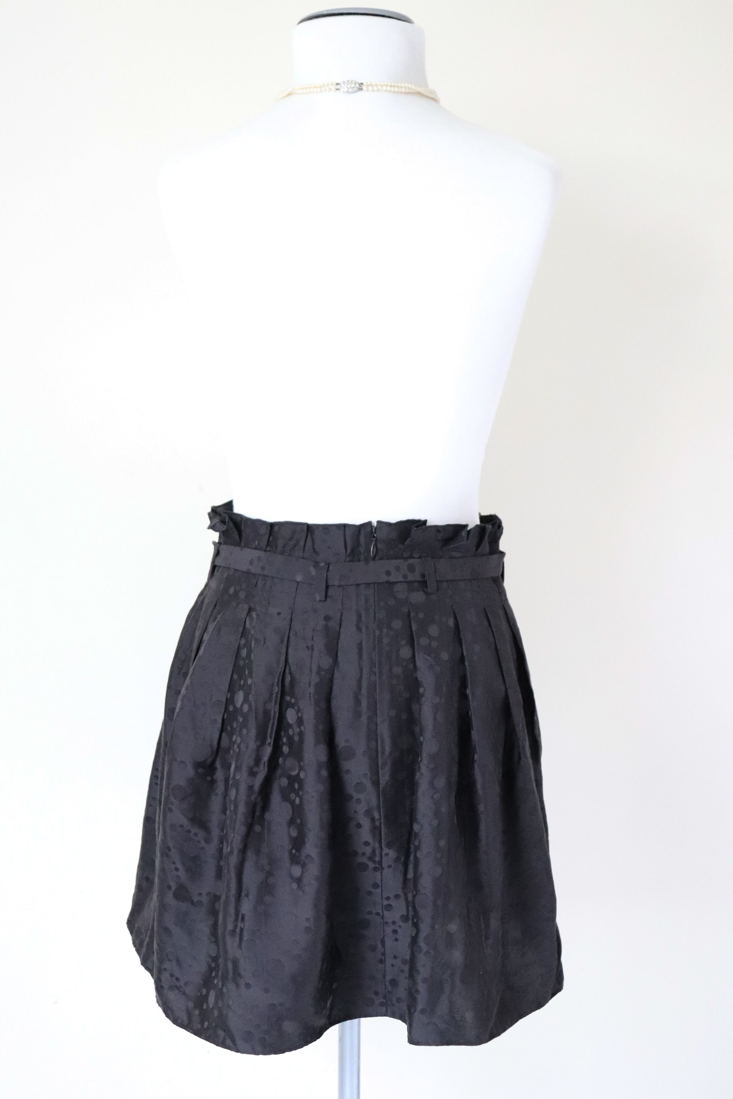 Jaeger Black Silk Mini Skirt - Extra Short - Fit  XS / S - UK 8 / 10