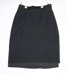 Elegance Black Straight Skirt - Vintage 1990s - Fit UK 10 / S