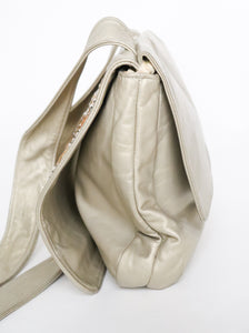 Vintage 1990 Gold Crossbody / Messenger  Bag - Leather - 2-way - Medium / Large