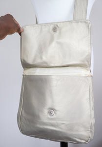 Vintage 1990 Gold Crossbody / Messenger  Bag - Leather - 2-way - Medium / Large