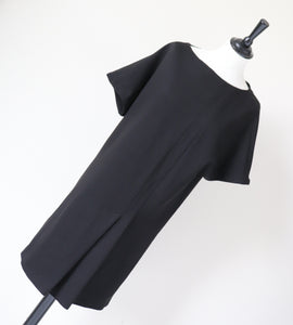 Cacharel Black Dress - Short Sleeve - Stretchy - Label F36 / GB 8 - Fit UK 10 / 12