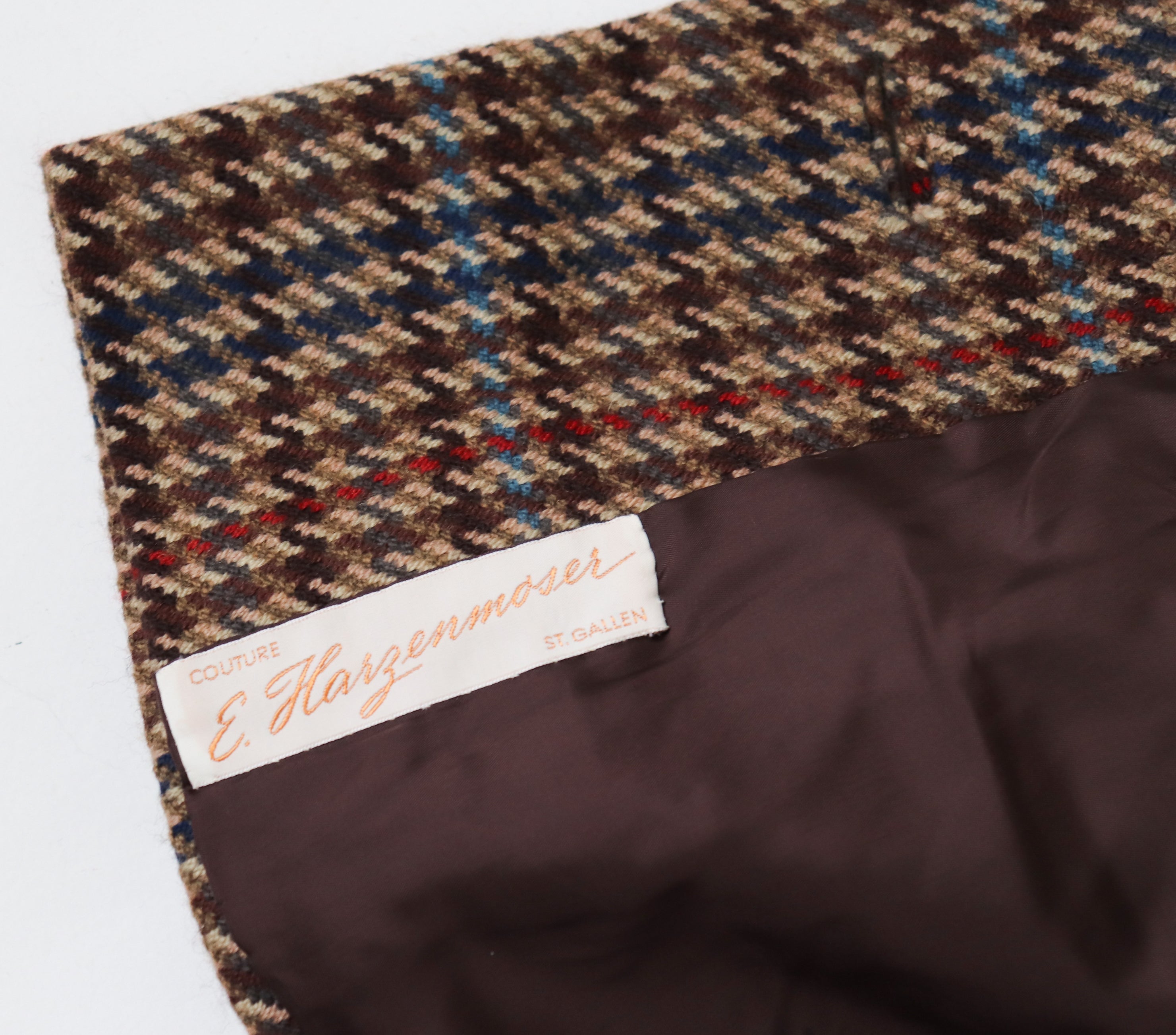 Brown Checked Wool Vintage Jacket - Couture Harzenmoser - M / UK 12