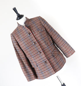 Brown Checked Wool Vintage Jacket - Couture Harzenmoser - M / UK 12