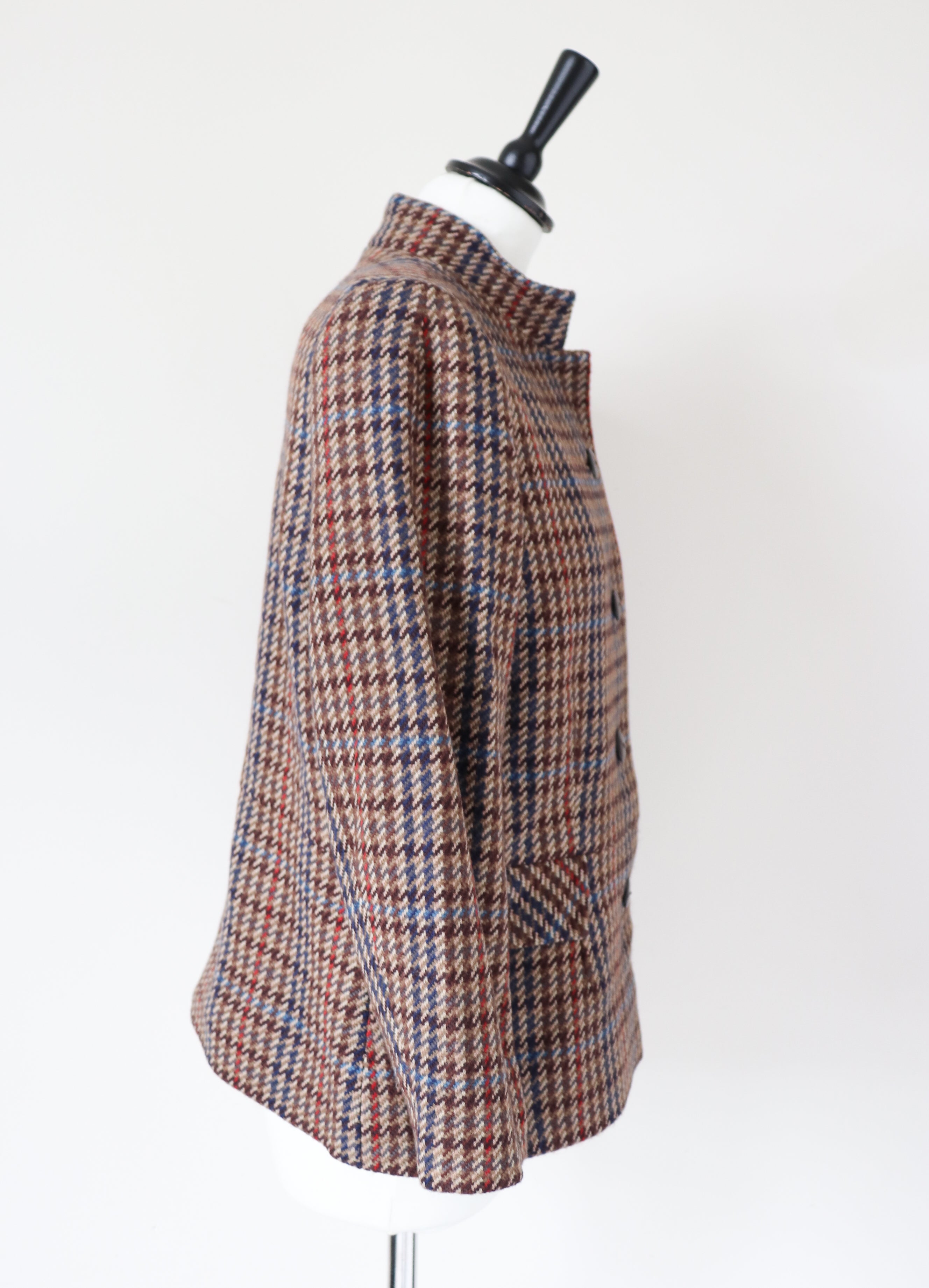 Brown Checked Wool Vintage Jacket - Couture Harzenmoser - M / UK 12