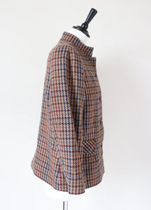 Brown Checked Wool Vintage Jacket - Couture Harzenmoser - M / UK 12