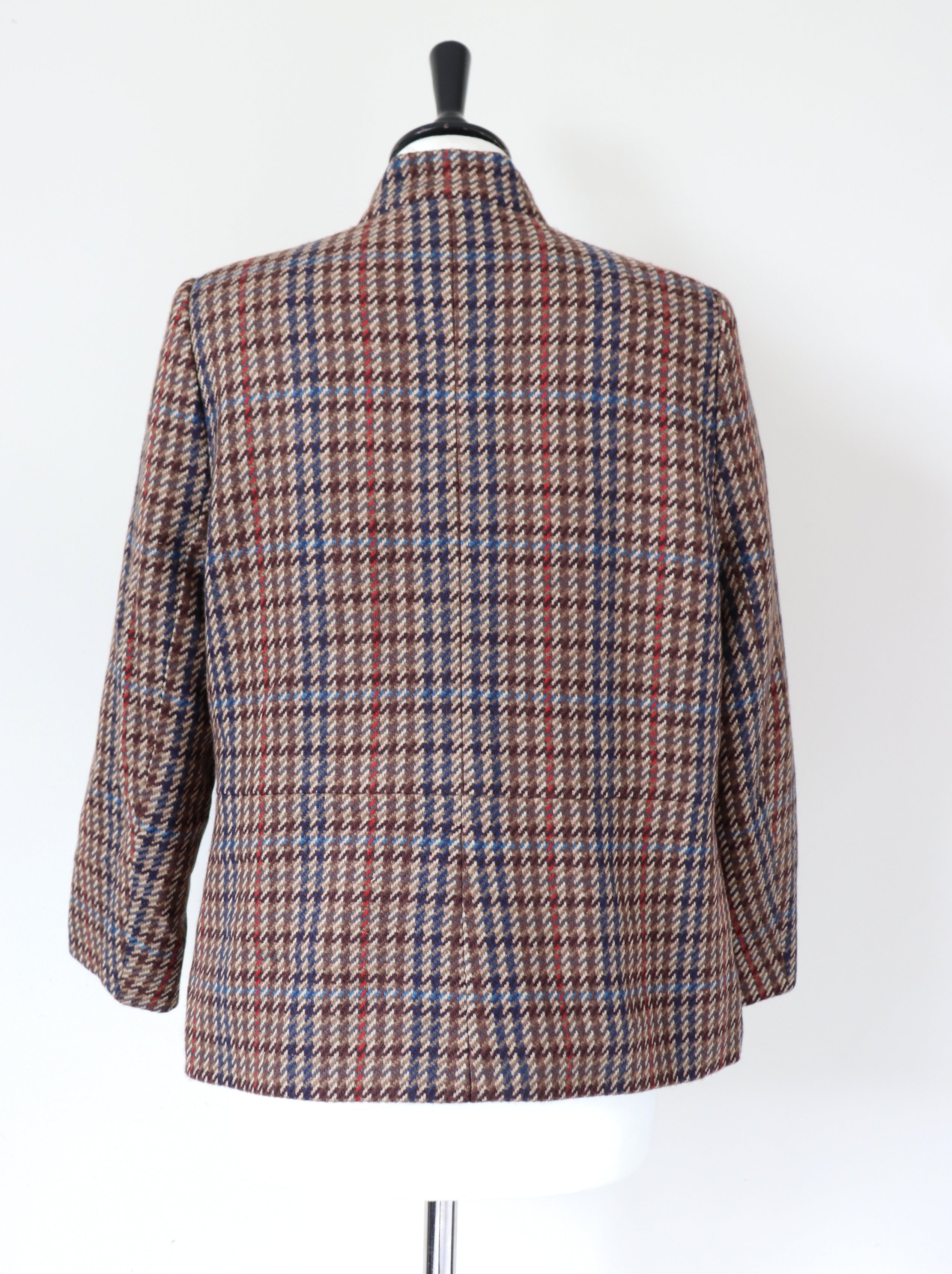 Brown Checked Wool Vintage Jacket - Couture Harzenmoser - M / UK 12