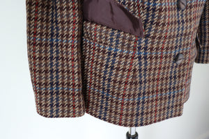 Brown Checked Wool Vintage Jacket - Couture Harzenmoser - M / UK 12