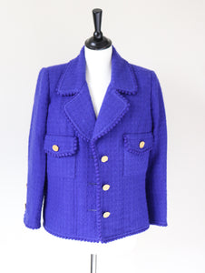Gaston Favre Boucle Wool Jacket - Vintage - Violet Purple - M / UK 12