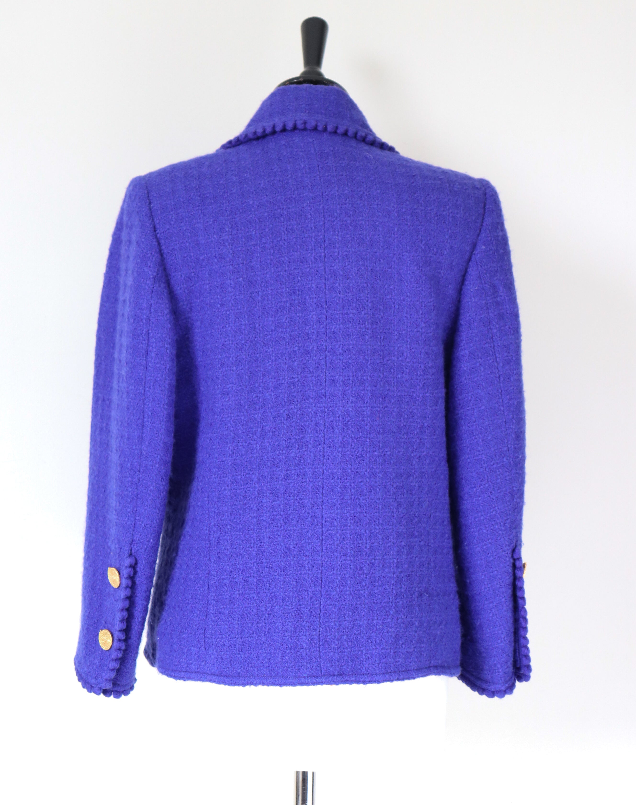 Gaston Favre Boucle Wool Jacket - Vintage - Violet Purple - M / UK 12