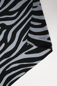 Boscop Zebra Print Vintage Silk Scarf - Grey / Black - Rectangle / LARGE