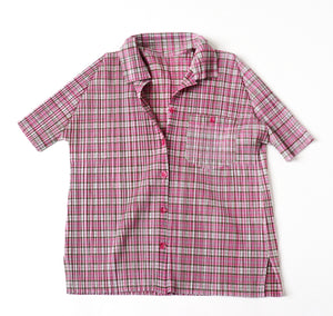 Issey Miyake Pleats Please Top - Short Sleeve Shirt - Pink - JPN 3  ( Fit M / UK 12 )