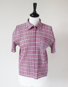 Issey Miyake Pleats Please Top - Short Sleeve Shirt - Pink - JPN 3  ( Fit M / UK 12 )