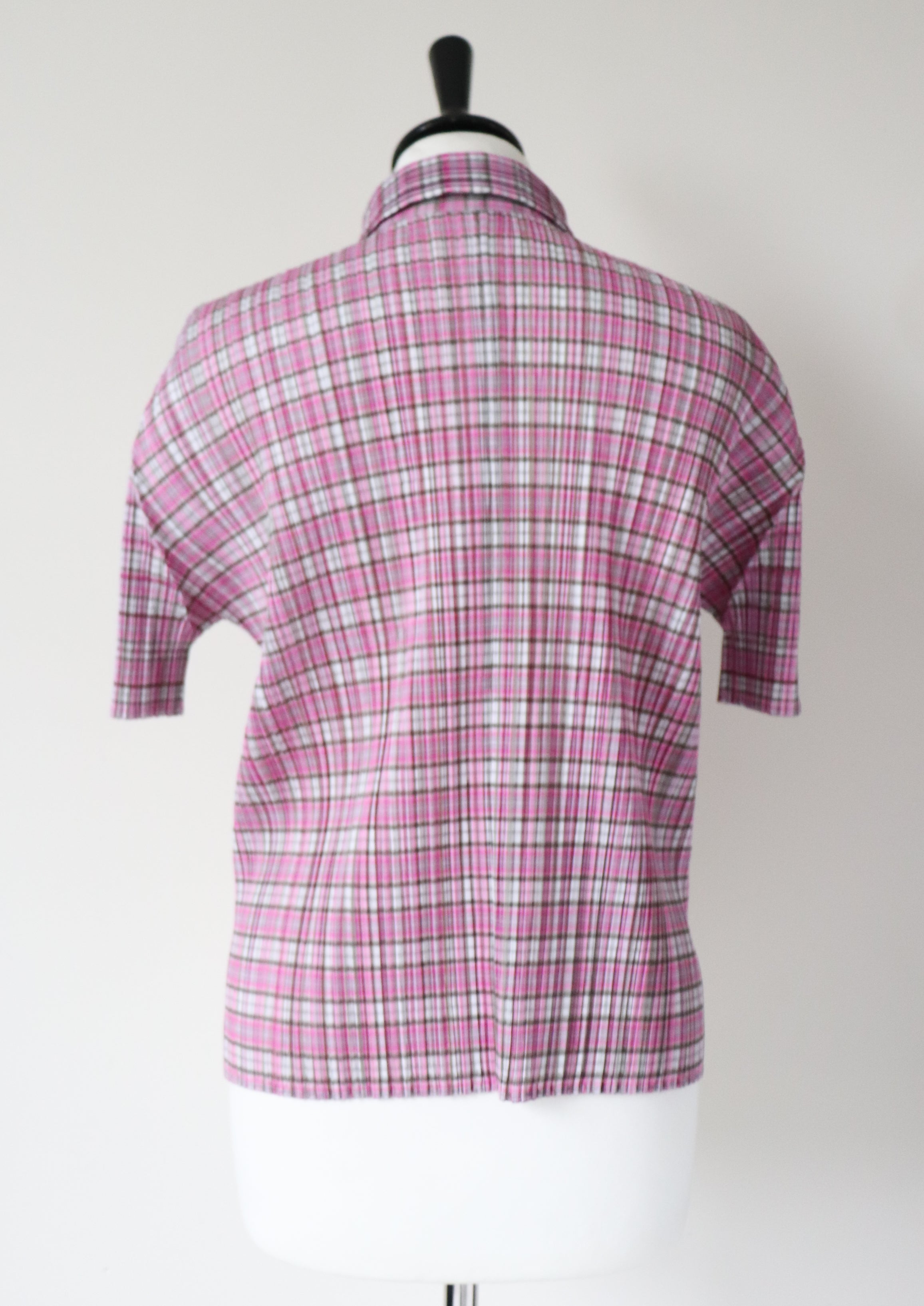 Issey Miyake Pleats Please Top - Short Sleeve Shirt - Pink - JPN 3  ( Fit M / UK 12 )
